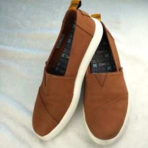 TOMS Wildfang Precious Mettle Alpargata Brown Slip-On Sneakers Womens 12 EU 43.5